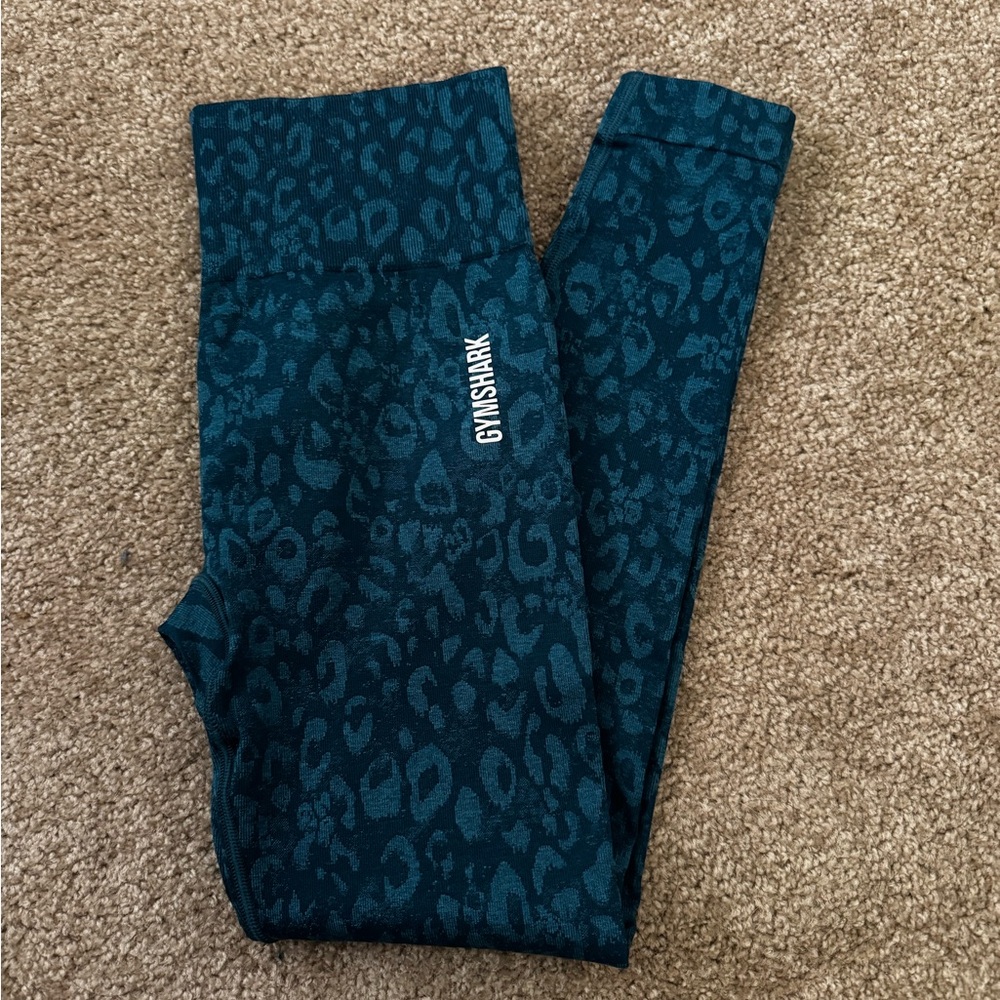 Gymshark Women Teal Leopard Print Leggings